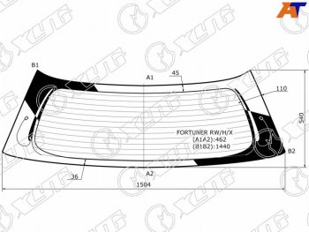 7 849 р. Стекло заднее (Цвет зеленый Обогрев) Toyota Fortuner 04-15 XYG FORTUNER RW/H/X  с доставкой в г. Майкоп. Увеличить фотографию 1