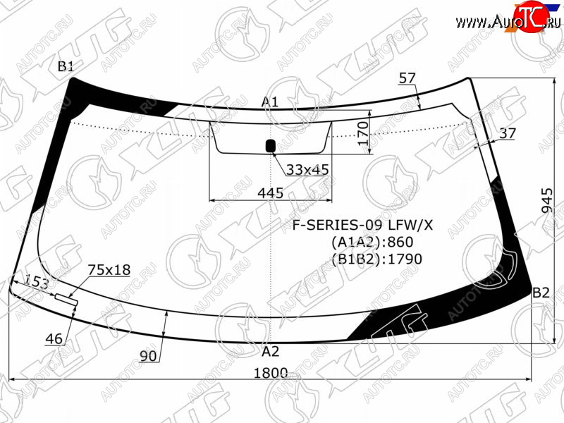 11 299 р. Стекло лобовое Ford F150 09-14 XYG F-SERIES-09 LFW/X  с доставкой в г. Майкоп