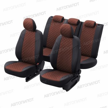14 449 р. Чехлы сидений (экокожа/алькантара, 40/60) Автопилот Ромб  Audi Q3  8U (2011-2018) дорестайлинг, рестайлинг (черный/шоколад)  с доставкой в г. Майкоп. Увеличить фотографию 5