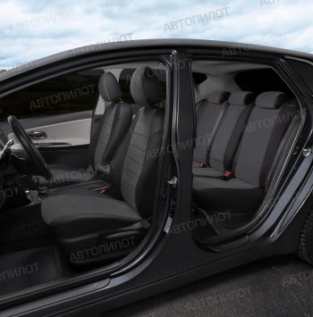 13 649 р. Чехлы сидений (экокожа/велюр) Автопилот Audi Q5 8R дорестайлинг (2008-2012) (черный/федерер)  с доставкой в г. Майкоп. Увеличить фотографию 6