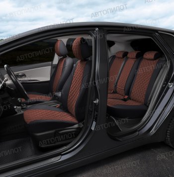 14 449 р. Чехлы сидений (экокожа/алькантара) Автопилот Ромб  BMW 1 серия  E81 (2007-2012) хэтчбэк 3 дв. рестайлинг (черный/шоколад)  с доставкой в г. Майкоп. Увеличить фотографию 6
