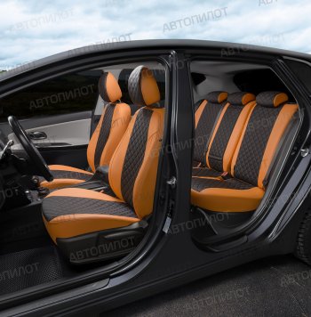 14 449 р. Чехлый сидений (экокожа) Автопилот Ромб  BMW 1 серия  E87 (2004-2011) хэтчбэк 5 дв. дорестайлинг, хэтчбэк 5 дв. рестайлинг (оранж/черный)  с доставкой в г. Майкоп. Увеличить фотографию 6