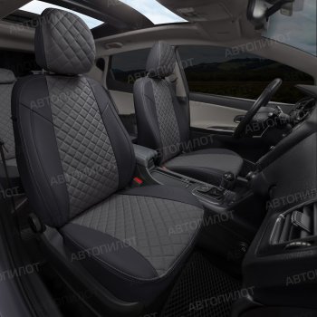 14 249 р. Чехлы сидений (экокожа, сплошн.) Автопилот Ромб  BMW 5 серия  E60 (2003-2010) седан дорестайлинг, седан рестайлинг (черный)  с доставкой в г. Майкоп. Увеличить фотографию 7