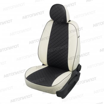 Чехлы сидений (экокожа, сплошн.) Автопилот Ромб BMW X1  E84 (2009-2015) (белый/черный)