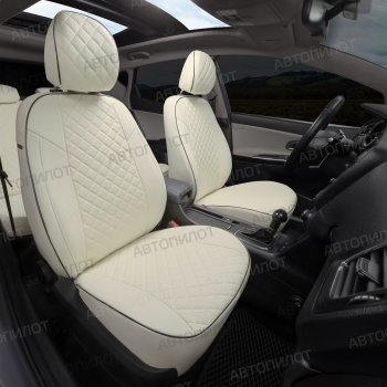 14 249 р. Чехлы сидений (экокожа) Автопилот Ромб Chery Bonus (A13) лифтбэк (2011-2016) (белый)  с доставкой в г. Майкоп. Увеличить фотографию 6