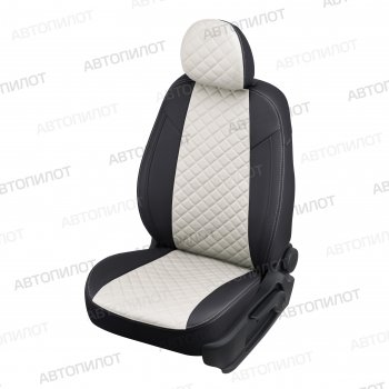 Чехлы сидений (экокожа, 7 мест) Автопилот Ромб Chery Cross Eastar  B14 (2006-2015) (черный/белый)