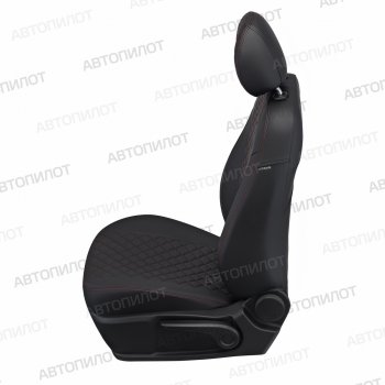 17 699 р. Чехлы сидений (экокожа, 7 мест) Автопилот Ромб  Chevrolet Captiva  CN202S (2018-2025) дорестайлинг (черный/красная строчка)  с доставкой в г. Майкоп. Увеличить фотографию 3