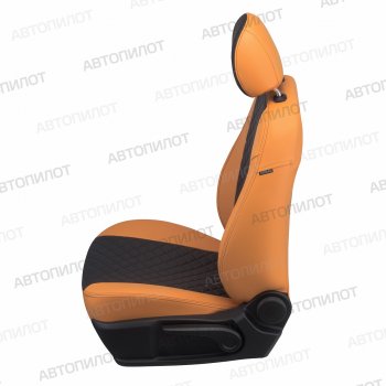 14 249 р. Чехлы сидений (экокожа, горбы) Автопилот Ромб  Daewoo Nexia  дорестайлинг (1995-2008) (оранж/черный)  с доставкой в г. Майкоп. Увеличить фотографию 4