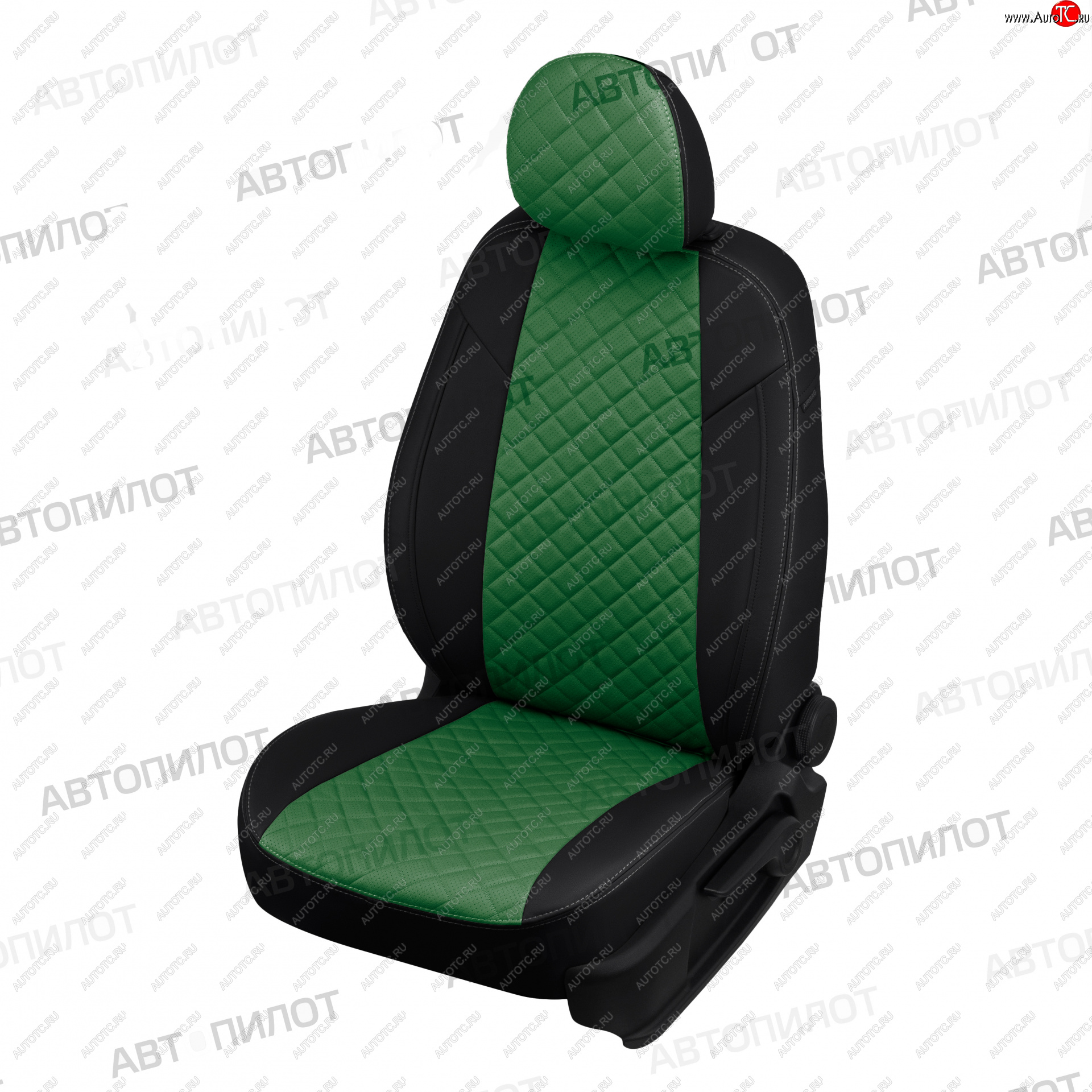 10 249 р. Чехлы сидений (экокожа, горбы) Автопилот Ромб  Daewoo Nexia  дорестайлинг (1995-2008) (черный/зеленый)  с доставкой в г. Майкоп
