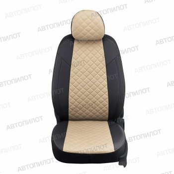 Чехлы сидений (экокожа, 7 мест) Автопилот Ромб Dodge Caravan (2000-2007) (черный/бежевый)