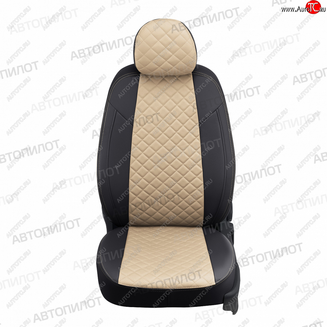 17 699 р. Чехлы сидений (экокожа, 7 мест) Автопилот Ромб  Dodge Caravan (2000-2007) (черный/бежевый)  с доставкой в г. Майкоп