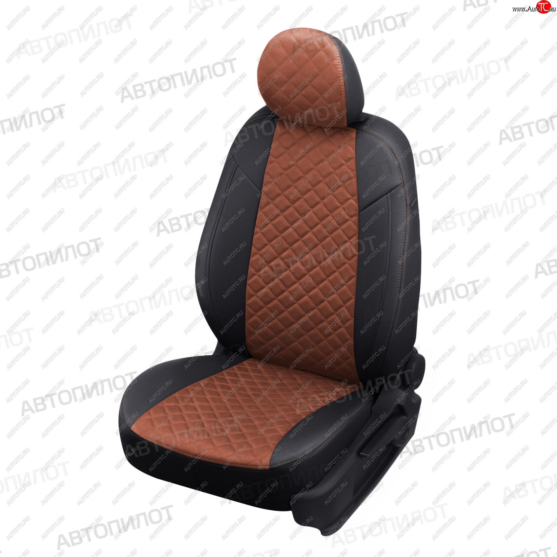 14 449 р. Чехлы сидений (экокожа/алькантара) Автопилот Ромб  Ford Fiesta  6 (2008-2019) хэтчбэк 3 дв. дорестайлинг, хэтчбэк 5 дв. дорестайлинг, седан рестайлинг, хэтчбэк 3 дв. рестайлинг, хэтчбэк 5 дв. рестайлинг (черный/коричневый)  с доставкой в г. Майкоп