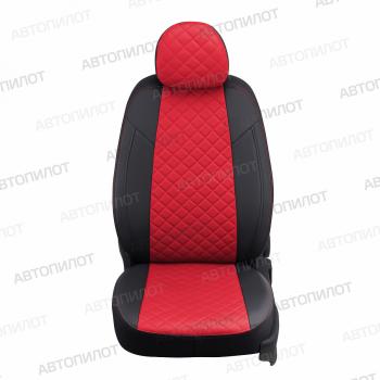 8 749 р. Чехлы на сиденья Ромб (к. AmbienteTrend раздел. 40/60 экокожа) Автопилот Ford Focus 3 универсал дорестайлинг (2010-2015) (черный/красный)  с доставкой в г. Майкоп. Увеличить фотографию 5