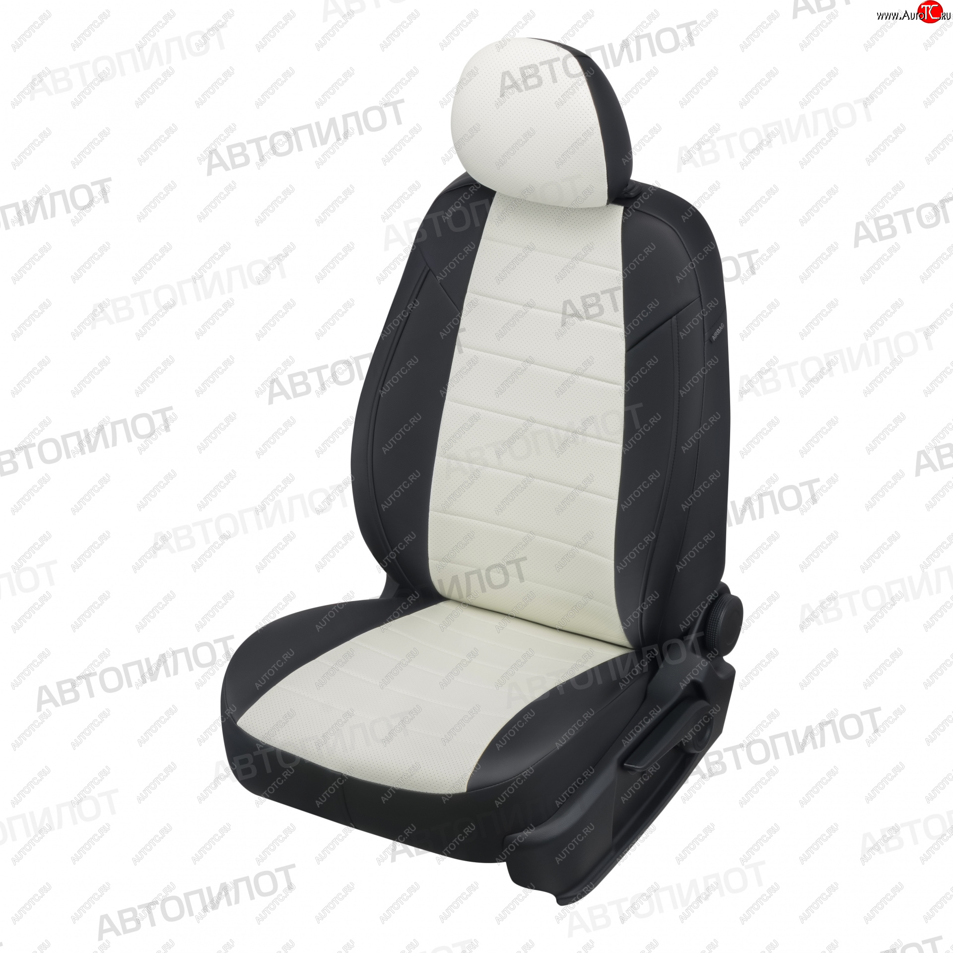 13 649 р. Чехлы сидений (экокожа) Автопилот Ford Fusion 1 хэтчбэк дорестайлинг (2002-2005) (черный/белый)  с доставкой в г. Майкоп