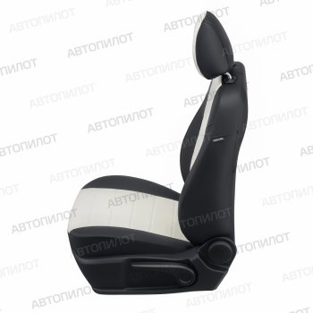 13 649 р. Чехлы сидений (экокожа) Автопилот Ford Fusion 1 хэтчбэк дорестайлинг (2002-2005) (черный/белый)  с доставкой в г. Майкоп. Увеличить фотографию 3
