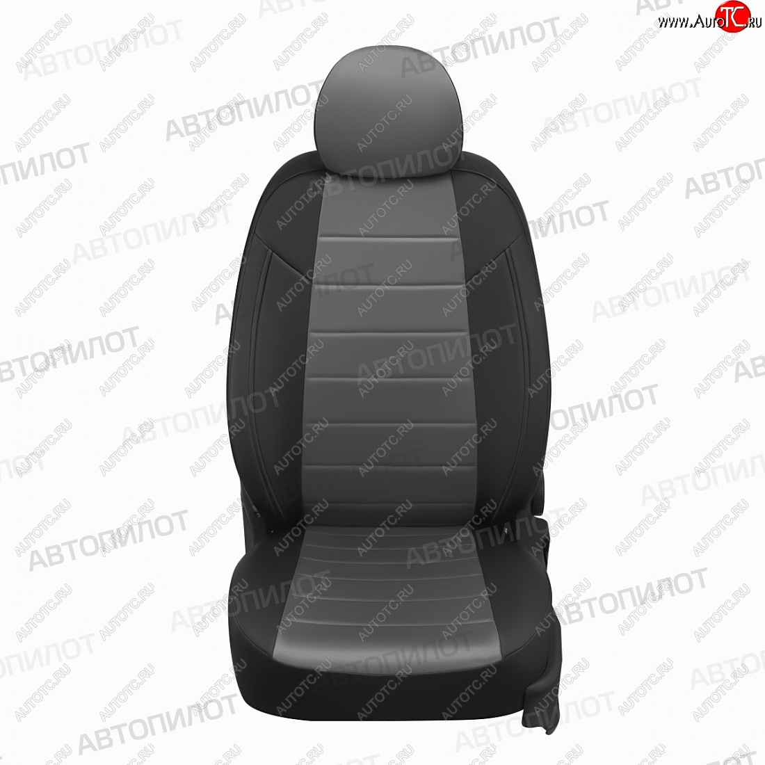 8 249 р. Чехлы сидений (экокожа/алькантара) Автопилот  Honda Civic  FD (2005-2011) седан дорестайлинг, седан рестайлинг (черный/серый)  с доставкой в г. Майкоп
