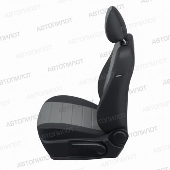 8 249 р. Чехлы сидений (экокожа/алькантара) Автопилот  Honda CR-V  RE1,RE2,RE3,RE4,RE5,RE7 (2007-2012) дорестайлинг, рестайлинг (черный/серый)  с доставкой в г. Майкоп. Увеличить фотографию 2