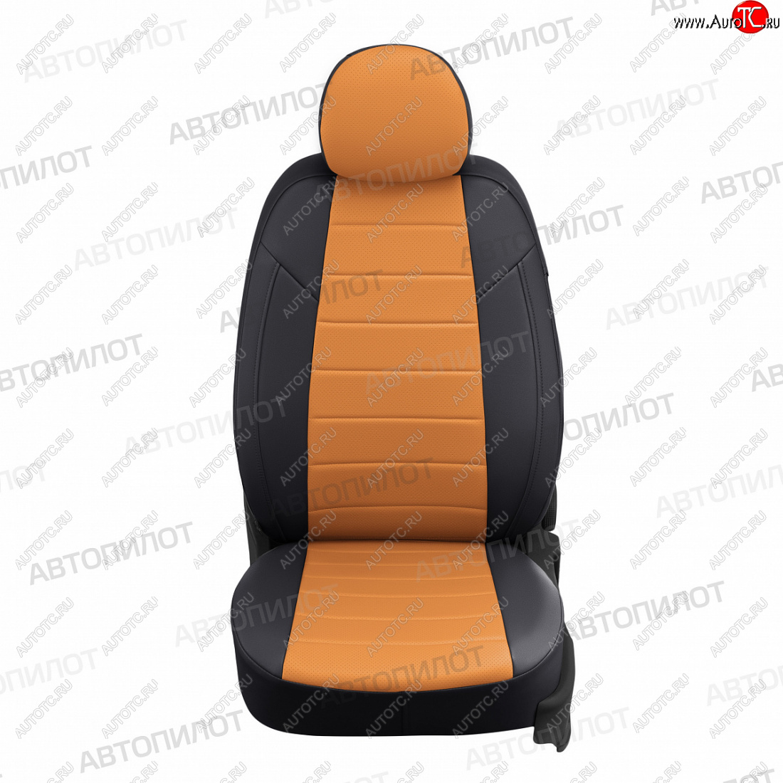 21 599 р. Чехлы сидений (экокожа, 8 мест) Автопилот  Honda Pilot  YF4 (2008-2015) дорестайлинг, рестайлинг (черный/оранж)  с доставкой в г. Майкоп