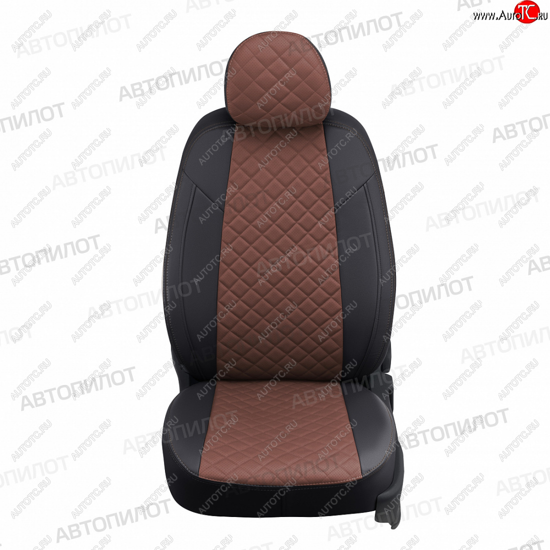 21 999 р. Чехлы сидений (экокожа, 8 мест) Автопилот Ромб  Honda Pilot  YF4 (2008-2015) дорестайлинг, рестайлинг (черный/темно-коричневый)  с доставкой в г. Майкоп