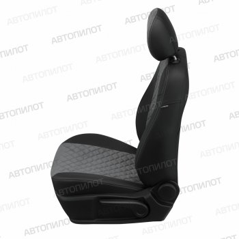8 499 р. Чехлы сидений (экокожа/алькантара) Автопилот Ромб Hyundai Elantra MD дорестайлинг (2010-2013) (черный/серый)  с доставкой в г. Майкоп. Увеличить фотографию 2