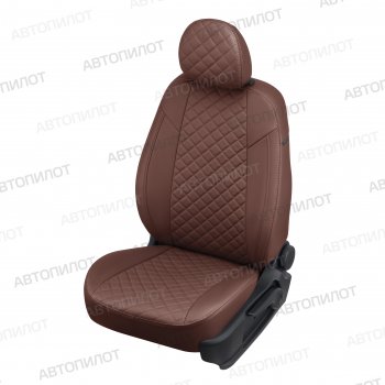 Чехлы сидений (экокожа, сплошн.) Автопилот Ромб Hyundai Elantra  CN7 (2020-2023) (темно-коричневый)