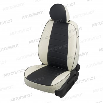 Чехлы сидений (экокожа, сплошное заднее сиденье) Автопилот Hyundai Getz  TB (2002-2010) хэтчбэк 5 дв. дорестайлинг, хэтчбэк 5 дв. рестайлинг (белый/черный)