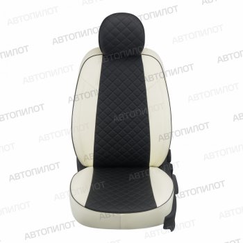 21 999 р. Чехлы сидений (экокожа, 8-11 мест) Автопилот Ромб  Hyundai Starex/Grand Starex/H1  TQ (2007-2022) дорестайлинг, рестайлинг, 2-ой рестайлинг (белый/черный)  с доставкой в г. Майкоп. Увеличить фотографию 4