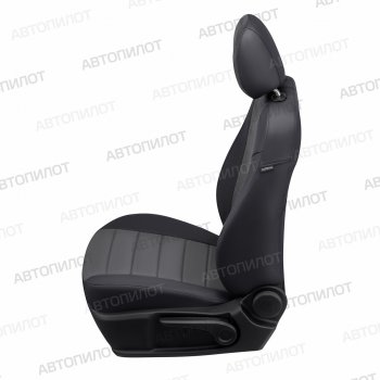 8 249 р. Чехлы сидений (экокожа/алькантара) Автопилот  Hyundai I30  FD (2007-2012) хэтчбек дорестайлинг, хэтчбэк 5 дв. рестайлинг (черный/темно-серый)  с доставкой в г. Майкоп. Увеличить фотографию 2