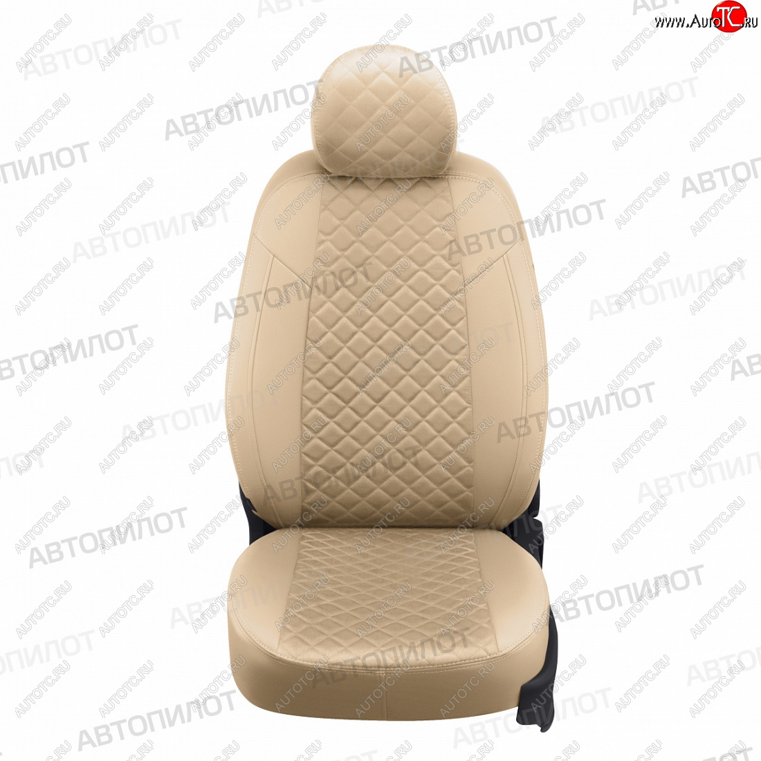 14 449 р. Чехлы сидений (экокожа/алькантара) Автопилот Ромб  Hyundai Solaris  RBr (2010-2017), KIA Rio  3 QB (2011-2017) (бежевый)  с доставкой в г. Майкоп