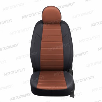 Чехлы сидений (экокожа/алькантара, 8 мест) Автопилот Hyundai Staria  US4 (2021-2022) (черный/коричневый)