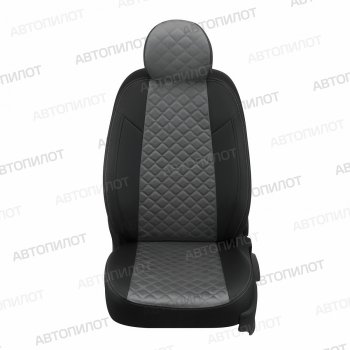 Чехлы сидений (экокожа/алькантара, 8 мест) Автопилот Ромб Hyundai Staria  US4 (2021-2022) (черный/серый)