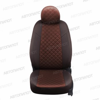 Чехлы сидений (экокожа/алькантара, 8 мест) Автопилот Ромб Hyundai Staria  US4 (2021-2022) (шоколад)