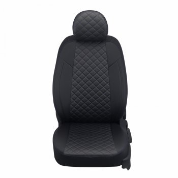 Чехлы сидений (экокожа, 8 мест) Автопилот Ромб Hyundai Staria  US4 (2021-2022) (черный/синяя строчка)