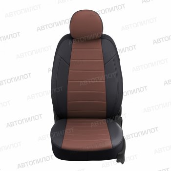 Чехлы сидений (экокожа, 7 мест) Автопилот Hyundai Trajet (1999-2008) (черный/темно-коричневый)
