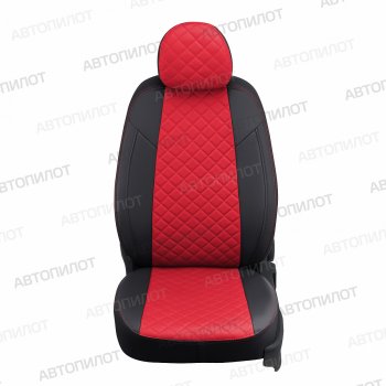 Чехлы сидений (экокожа, 7 мест) Автопилот Ромб Hyundai Trajet (1999-2008) (черный/красный)