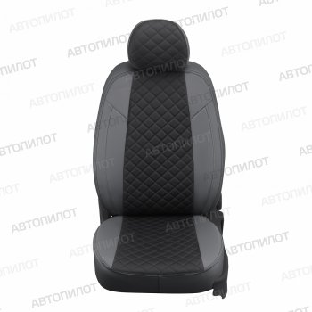 Чехлы сидений (экокожа, 7 мест) Автопилот Ромб Hyundai Trajet (1999-2008) (серый/черный)