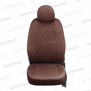 Чехлы сидений (экокожа, 7 мест) Автопилот Ромб Hyundai Trajet (1999-2008) (темно-коричневый)