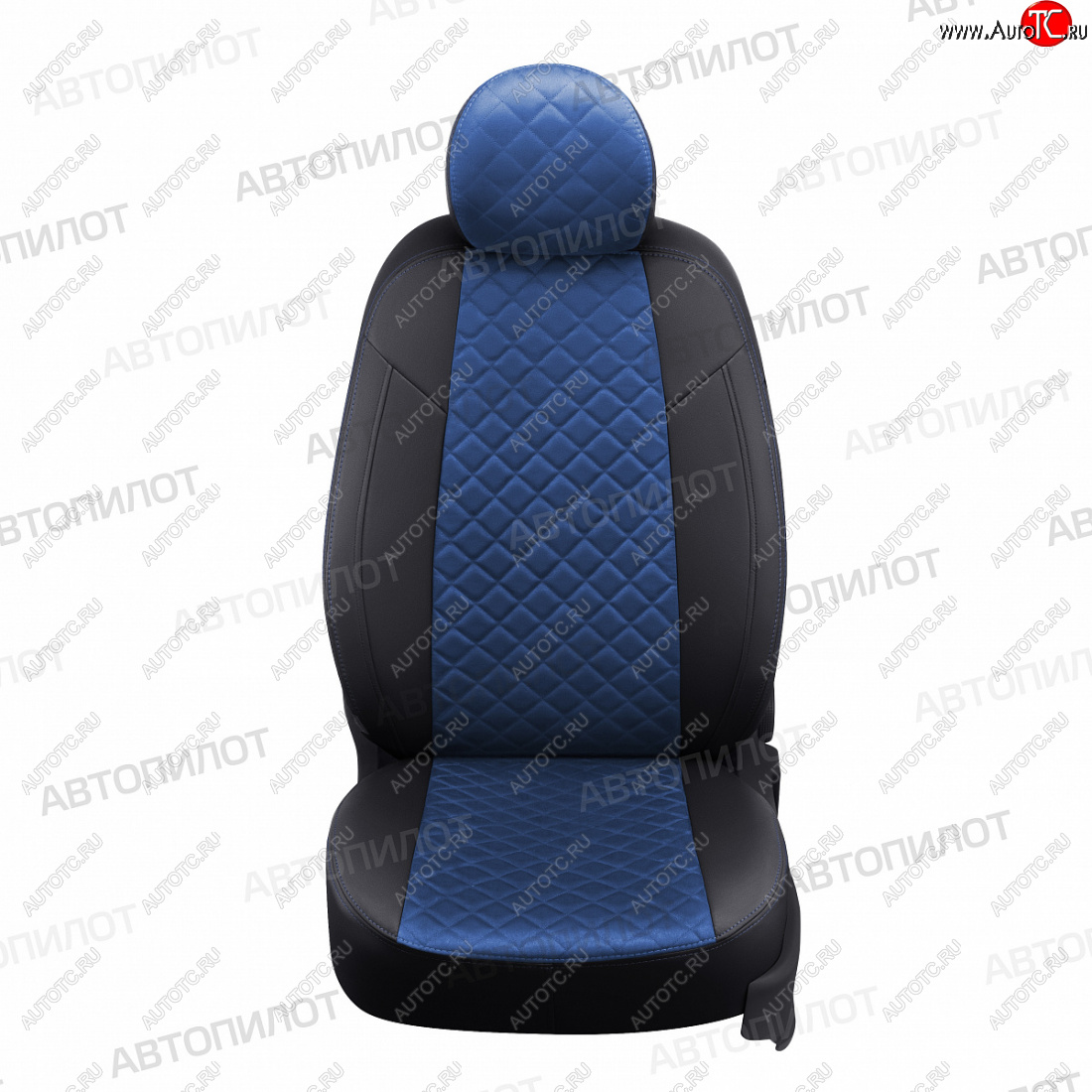14 449 р. Чехлы сидений (экокожа/алькантара) Автопилот Ромб  Hyundai Tucson  TL (2015-2021) дорестайлинг, рестайлинг (черный/синий)  с доставкой в г. Майкоп