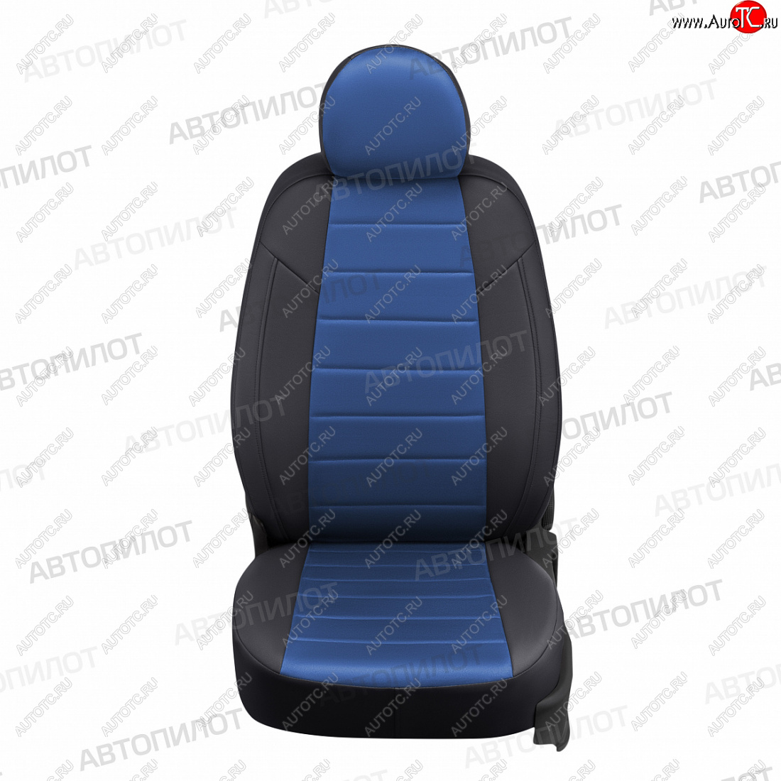 8 249 р. Чехлы сидений (экокожа/алькантара) Автопилот  KIA Ceed  1 ED (2006-2012) дорестайлинг универсал, дорестайлинг, хэтчбэк 5 дв., рестайлинг универсал, рестайлинг, хэтчбэк 5 дв. (черный/синий)  с доставкой в г. Майкоп