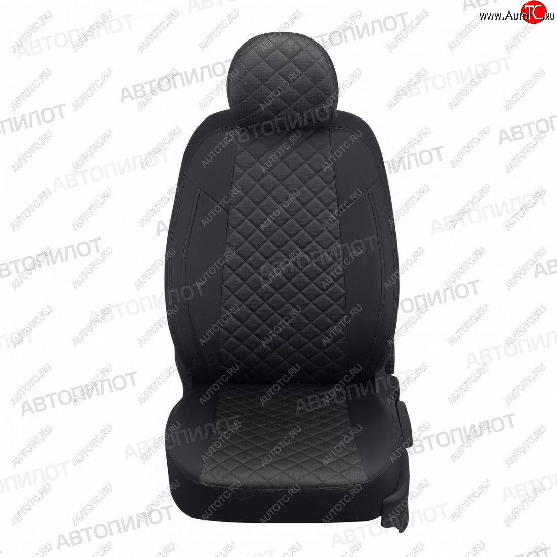 8 499 р. Чехлы сидений (экокожа) Автопилот Ромб Hyundai Sonata LF рестайлинг (2017-2019) (черный)  с доставкой в г. Майкоп