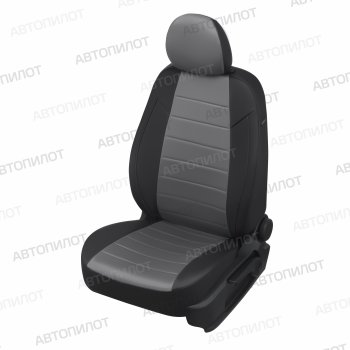 Чехлы сидений (экокожа/алькантара, 5 мест) Автопилот KIA Sorento  BL (2002-2010) дорестайлинг, рестайлинг (черный/серый)