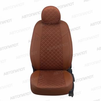 8 749 р. Чехлы на сиденья Алькантара ромб (раздел. 40/60 экокожа) Автопилот Лада Приора 2172 хэтчбек дорестайлинг (2008-2014) (коричневый)  с доставкой в г. Майкоп. Увеличить фотографию 4