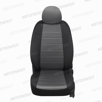 8 249 р. Чехлы на сиденья Алькантара (40/60 экокожа) Автопилот Mazda 3/Axela BM дорестайлинг седан (2013-2016) (черный/серый)  с доставкой в г. Майкоп. Увеличить фотографию 3
