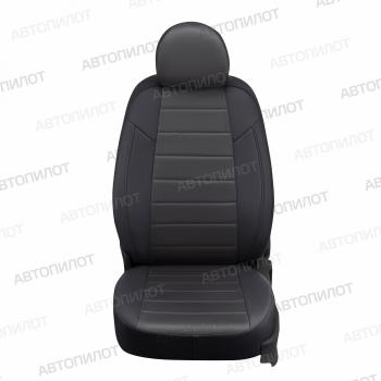8 249 р. Чехлы на сиденья Алькантара (сплош.+вырез под подлокот. экокожа) Автопилот Mitsubishi L200 5 KK,KL дорестайлинг (2015-2019) (черный/темно-серый)  с доставкой в г. Майкоп. Увеличить фотографию 4