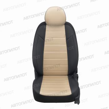 8 249 р. Чехлы на сиденья Алькантара (раздел. 40/60 экокожа) Автопилот Nissan Juke 1 YF15 дорестайлинг (2010-2014) (черный/бежевый)  с доставкой в г. Майкоп. Увеличить фотографию 3