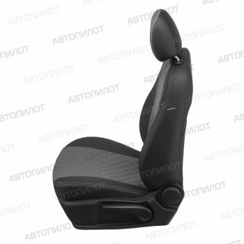 8 749 р.  Чехлы на сиденья Ромб (раздел. 40/60 экокожа) Автопилот  Nissan Micra  K12 (2002-2010) 5 дв. дорестайлинг, 5 дв. 2-ой рестайлинг (черный/серый)  с доставкой в г. Майкоп. Увеличить фотографию 4
