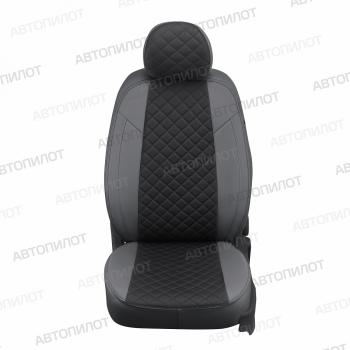 8 749 р. Чехлы на сиденья Ромб (раздел. 40/60 экокожа) Автопилот Nissan X-trail 3 T32 дорестайлинг (2013-2018) (серый/черный)  с доставкой в г. Майкоп. Увеличить фотографию 3