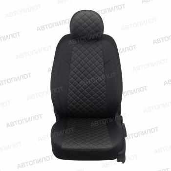 8 499 р. Чехлы на сиденья Ромб (раздельн. 40/60 экокожа) Автопилот Renault Kaptur дорестайлинг (2016-2020) (черный/строчка красная)  с доставкой в г. Майкоп. Увеличить фотографию 5