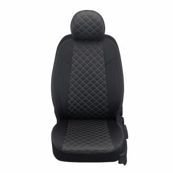 8 749 р. Чехлы на сиденья Ромб (раздельн. 40/60 экокожа) Автопилот Skoda Fabia Mk2 хэтчбэк дорестайлинг (2007-2010) (черный/строчка белая)  с доставкой в г. Майкоп. Увеличить фотографию 4
