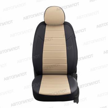 8 399 р. Чехлы на сиденья Экокожа (раздел. 40/60 экокожа) Автопилот Volkswagen Polo 5 седан рестайлинг (2015-2020) (черный/бежевый)  с доставкой в г. Майкоп. Увеличить фотографию 5